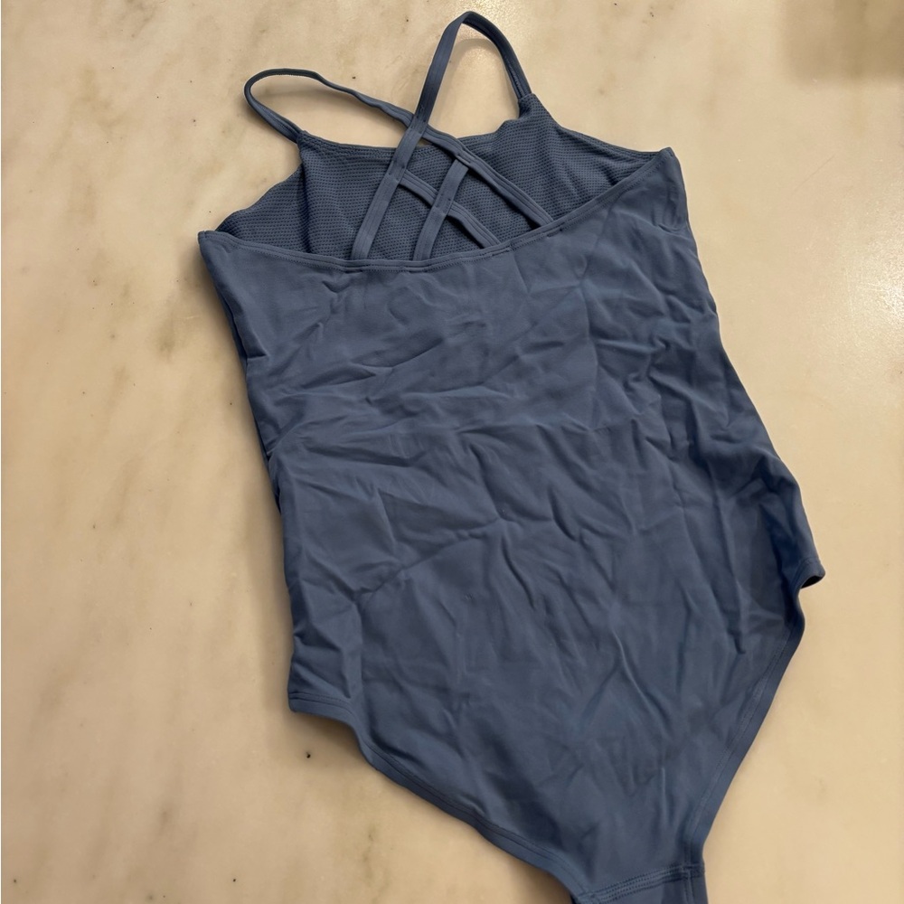 Athleta Girl Got Your Back Leotard in cottage blue M/8-10 NWOT - Picture 5 of 6